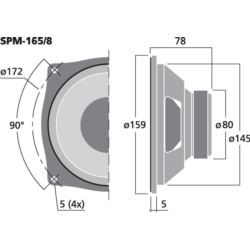 Monacor SPM-165-8 głośnik nisko-średniotonowy HiFi